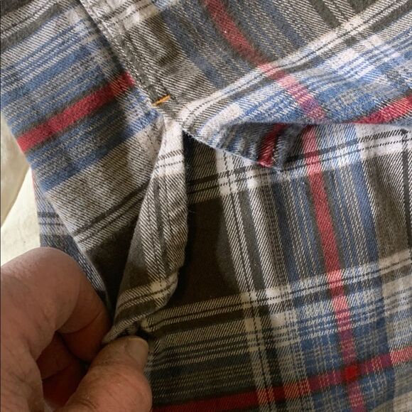 ARIAT REBAR, Men's Plaid Shirt - Blue and Gray - Picture 10 of 12